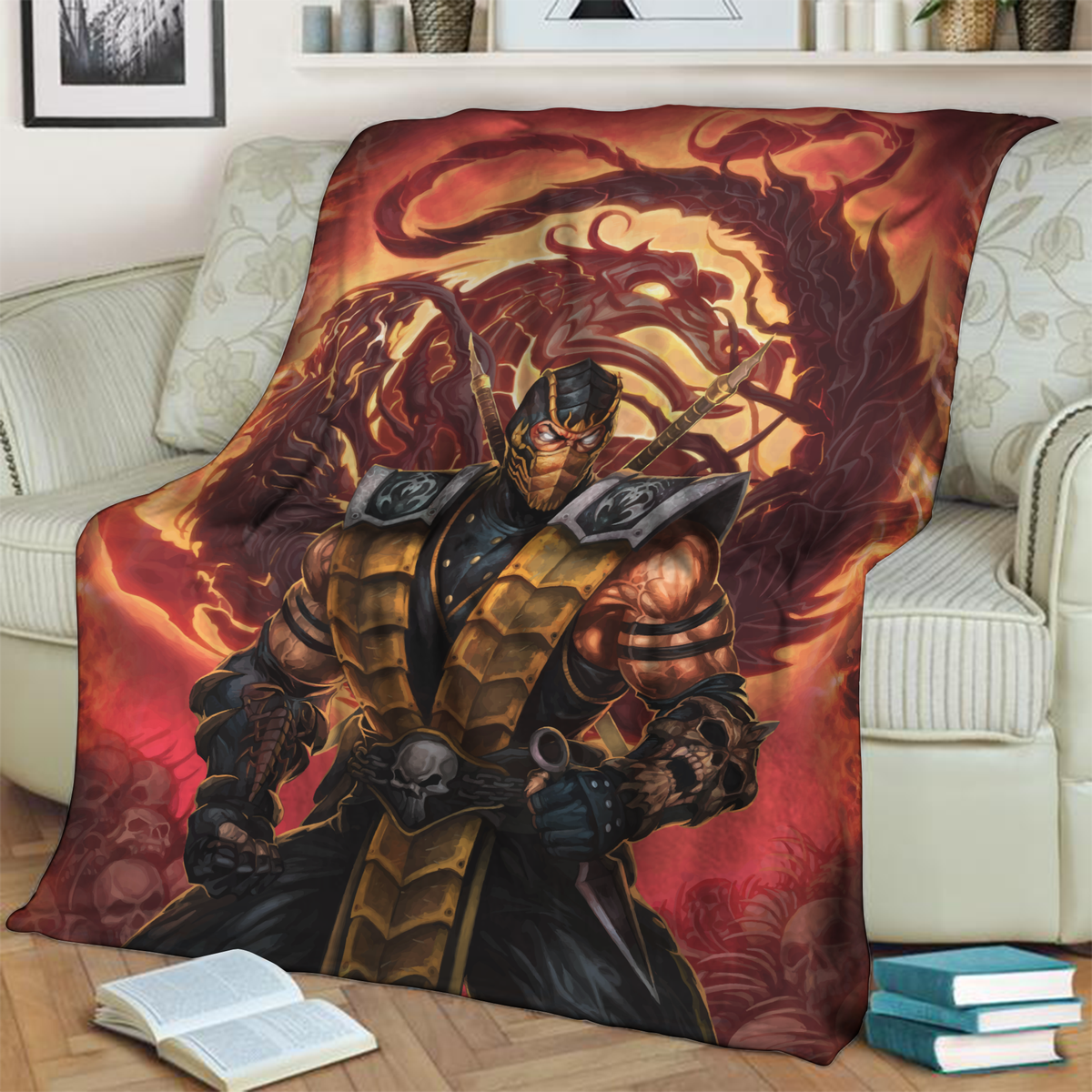 Mortal Kombat Scorpio 3D Throw Blanket