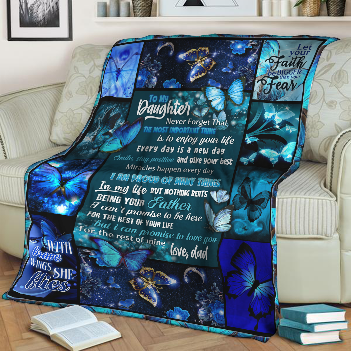 To My Daughter Throw Blanket