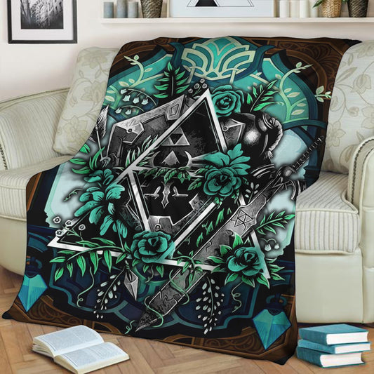 The Legend Of Zelda Green 3D Throw Blanket