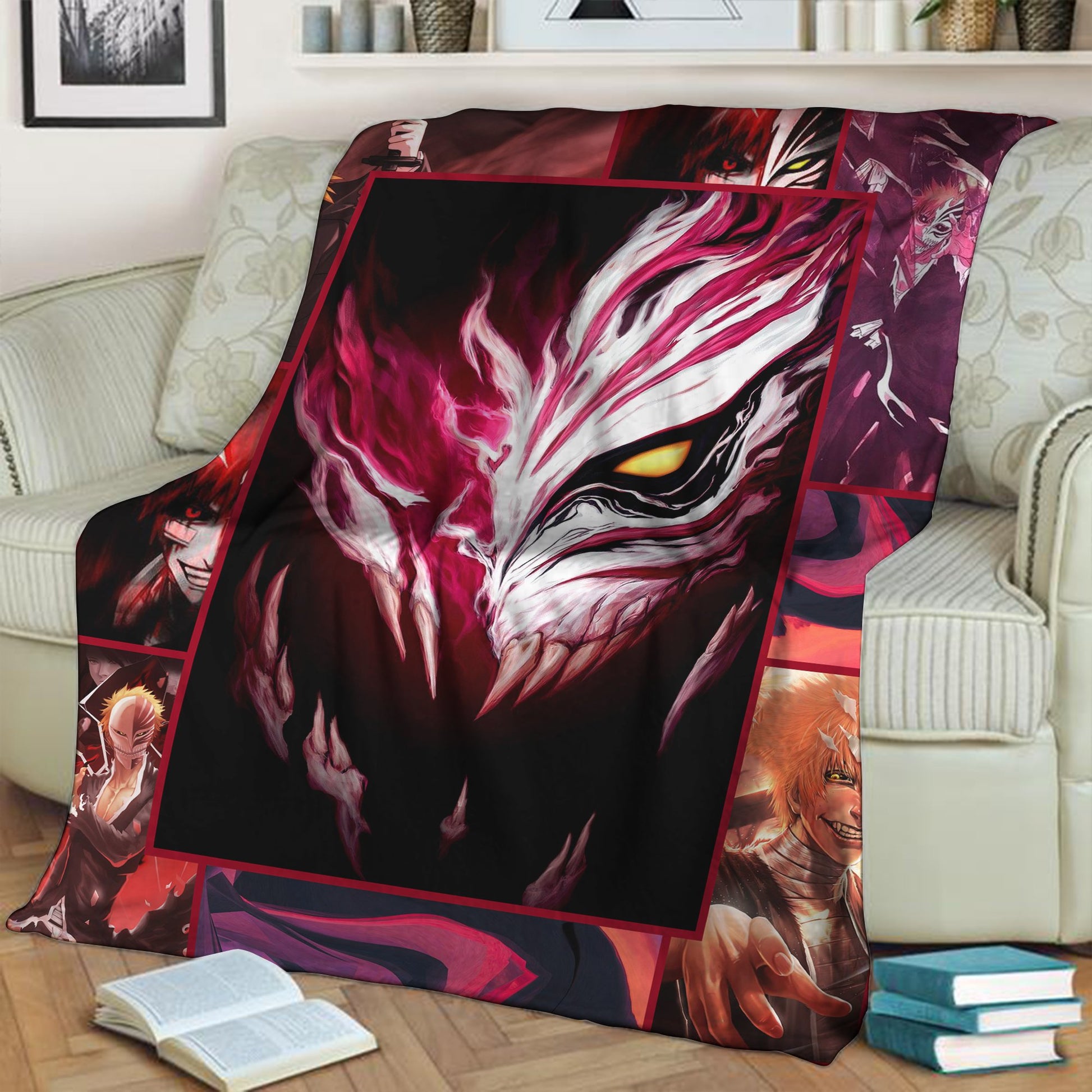 Bleach Ichigo Kurosaki Mask 3D Throw Blanket
