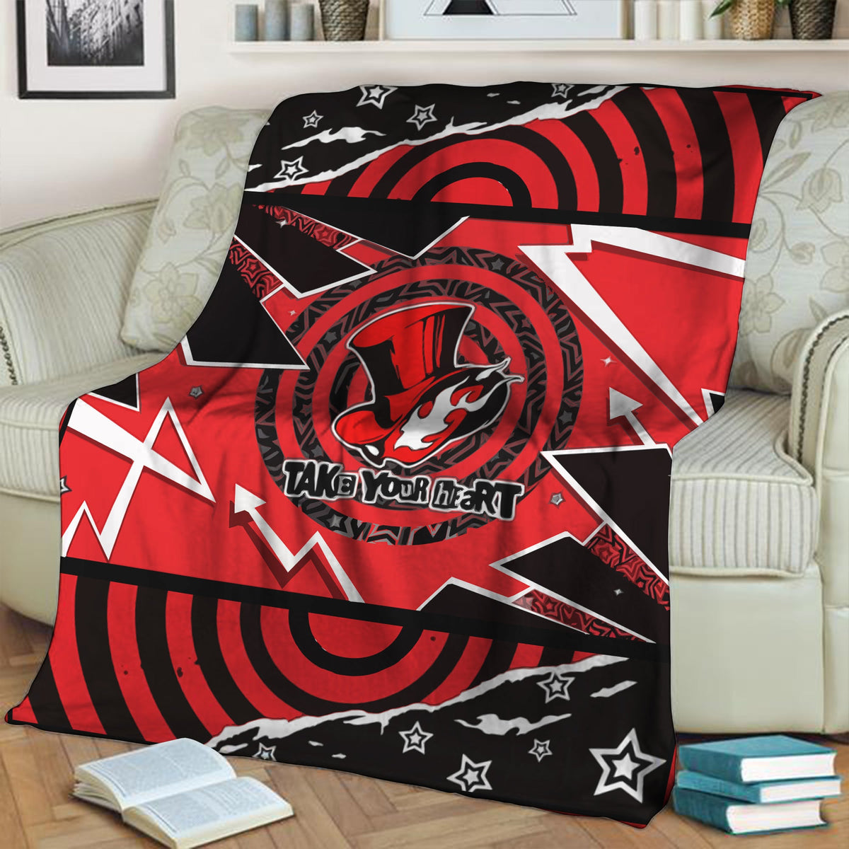 Persona 5 Phantom Thieves Take Your Heart Symbol 3D Throw Blanket