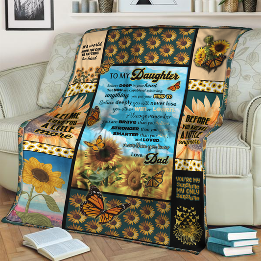 Dad to Daughter Throw Blanket