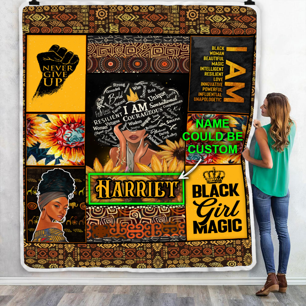 Personalized God Says I Am Black Woman Throw Blanket