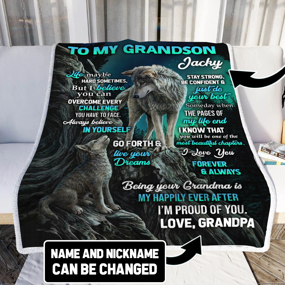 To My Grandson from Grandpa Throw Blanket