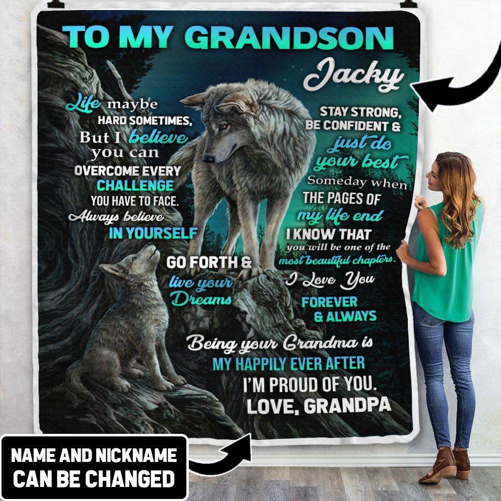 To My Grandson from Grandpa Throw Blanket