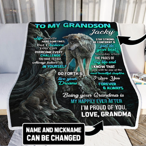 To My Grandson from Grandma Throw Blanket