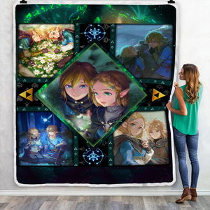 Link and Zelda The Legend of Zelda Throw Blanket 130cm x 150cm  