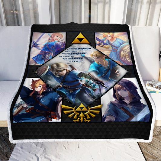 Wisdom Courage Power Link The Legend of Zelda Throw Blanket