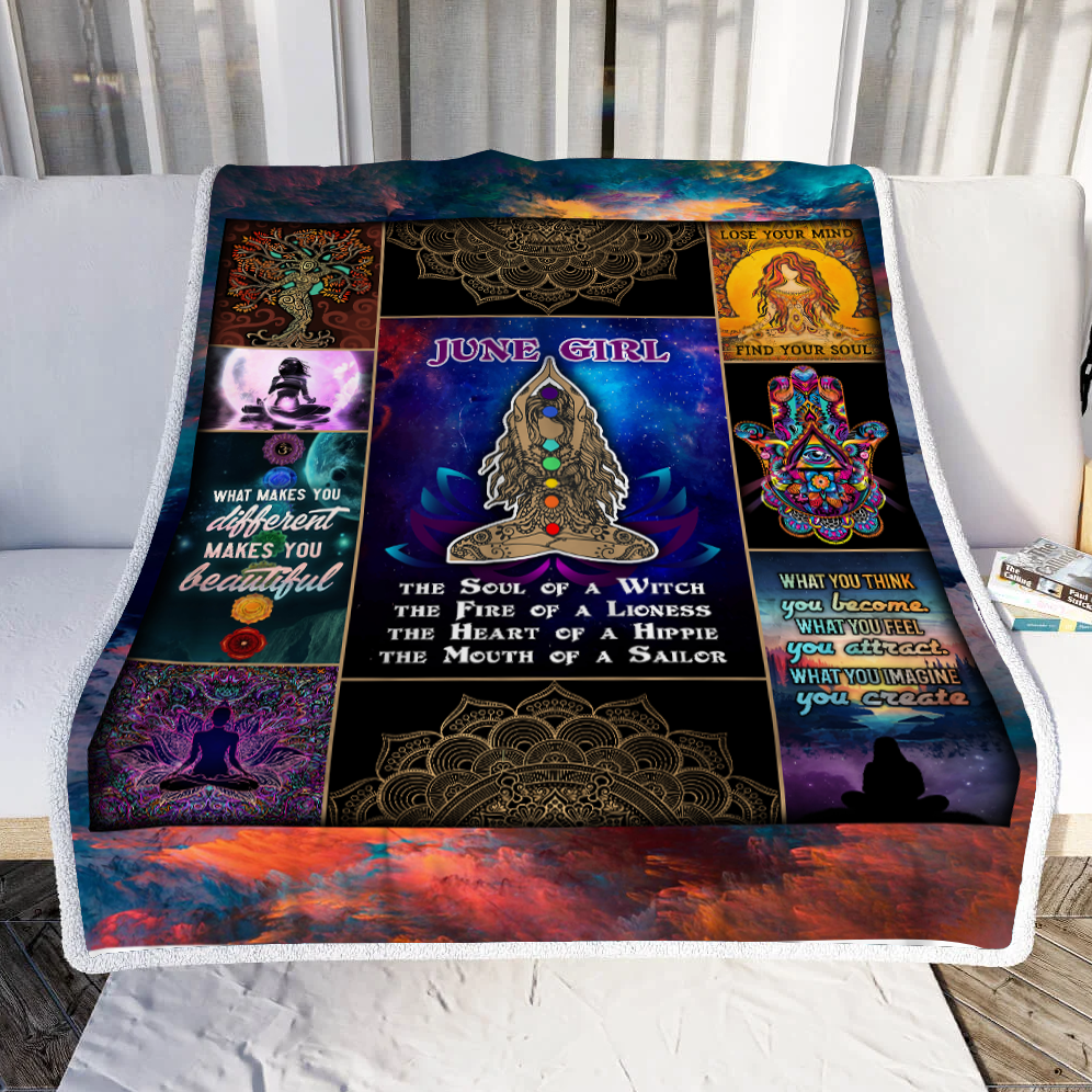 Personalized Yoga Girl Throw Blanket