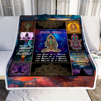 Personalized Yoga Girl Throw Blanket