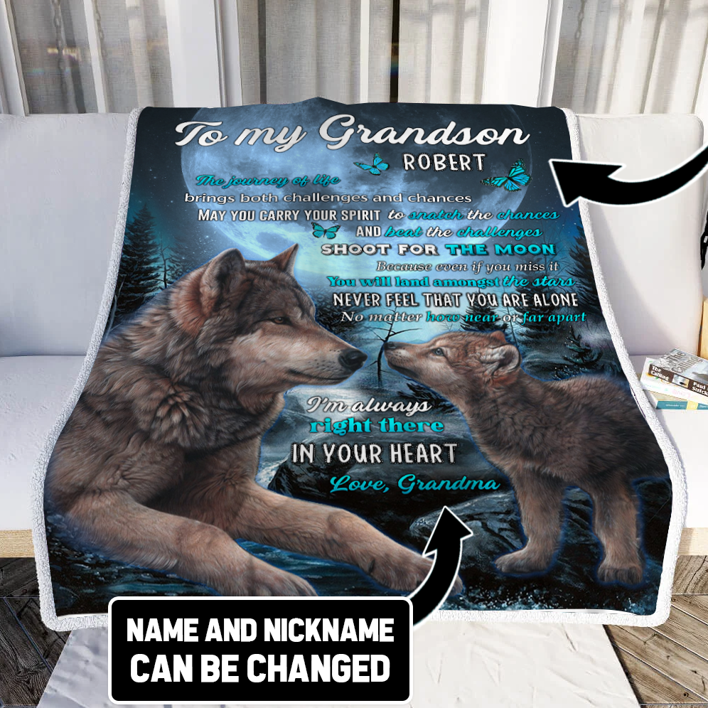 Personalized To My Grandson from Grandma Throw Blanket