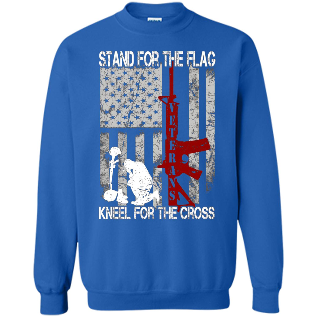 Mens Stand for the flag Kneel for the cross T Shirt Royal