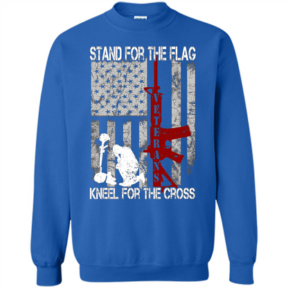 Mens Stand for the flag Kneel for the cross T Shirt Royal