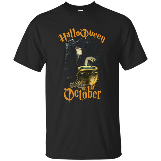 HalloQueen Are Born In October T-shirt Black