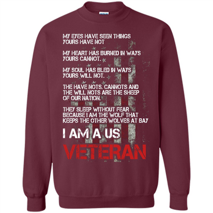Military T-shirt I Am A Us Veteran T-shirt Maroon