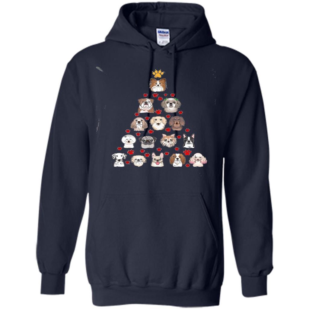 Dog Lover T-shirt Christimas Tree For Dog Lover T-shirt Navy