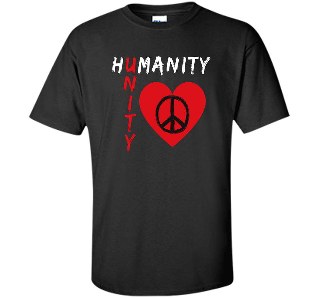 Humanity, Unity T-Shirt, Peace, Love T-shirt Black