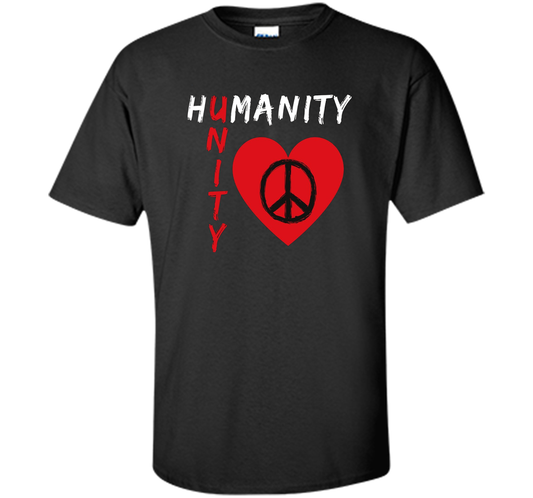 Humanity, Unity T-Shirt, Peace, Love T-shirt Black