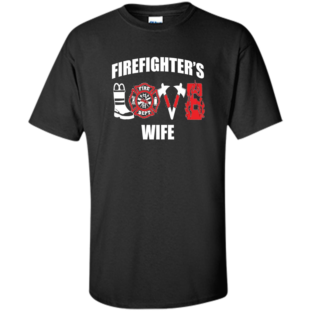 Firefighter Wife Love T-Shirt Black