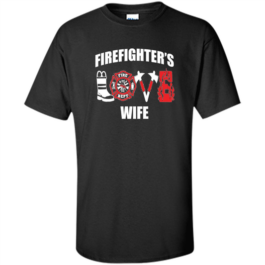 Firefighter Wife Love T-Shirt Black