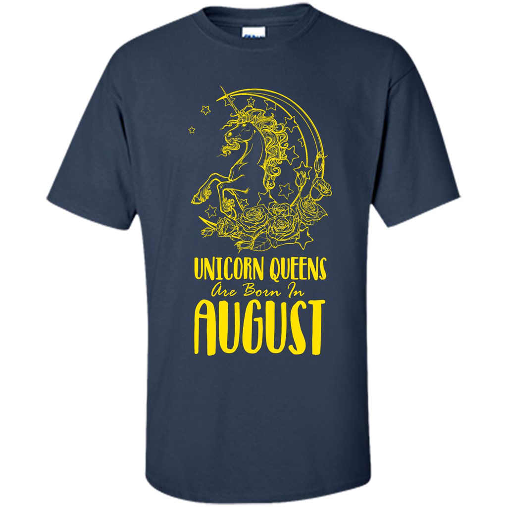 Augus Unicorn T-shirt Unicorn Queens Are Born In August Navy