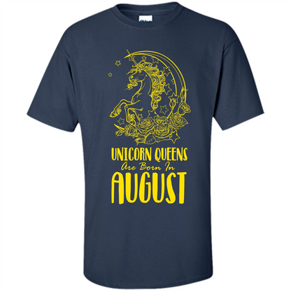 Augus Unicorn T-shirt Unicorn Queens Are Born In August Navy