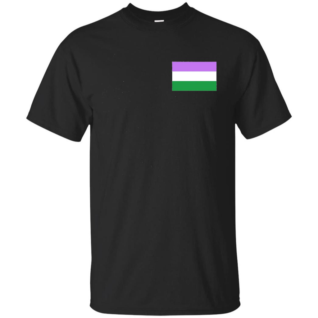 LGBTQ T-shirt Genderqueer Pocket Flag T-shirt Black