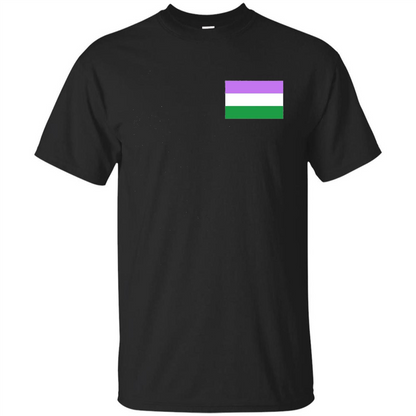 LGBTQ T-shirt Genderqueer Pocket Flag T-shirt Black