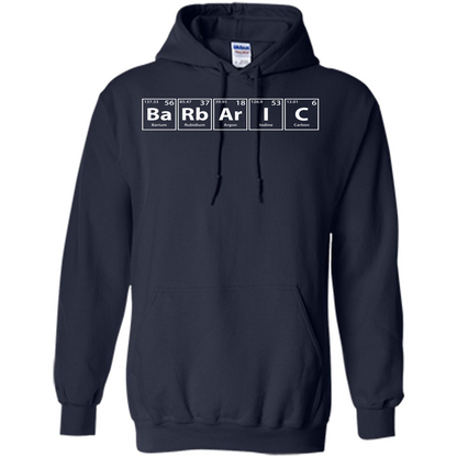 Barbaric (Ba-Rb-Ar-I-C) Funny Elements Spelling T-Shirt Navy