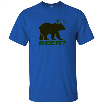 Bear Deer Bear Beer Funny T-shirt Royal
