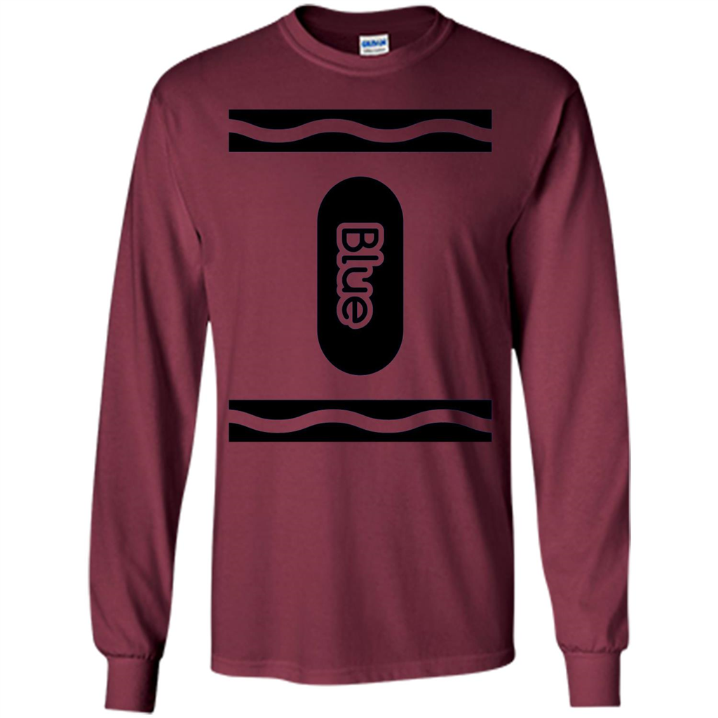 Blue Crayon Halloween Costume T-shirt Maroon