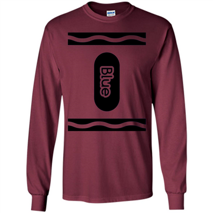 Blue Crayon Halloween Costume T-shirt Maroon