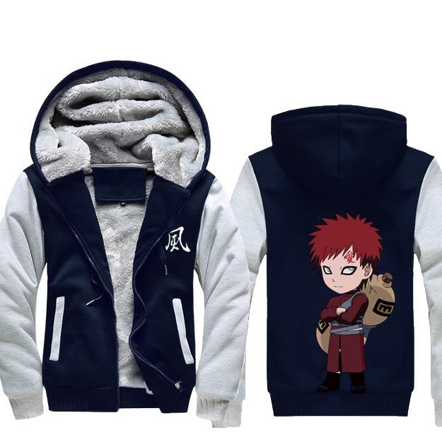 Naruto Gaara Fleece Jacket Navy-White