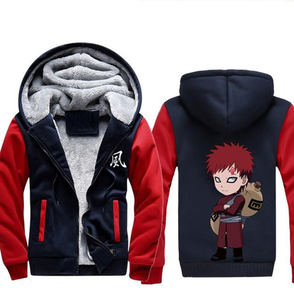 Naruto Gaara Fleece Jacket Navy-Red