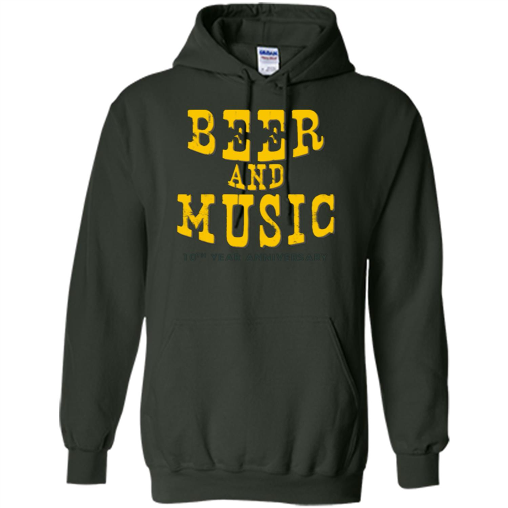 Beer And Music 10th Year Anniversary T-shirt Forest Green