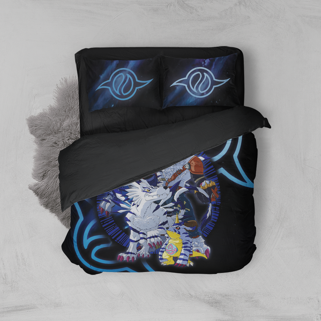 Digimon Gabumon Family 3D Bed Set
