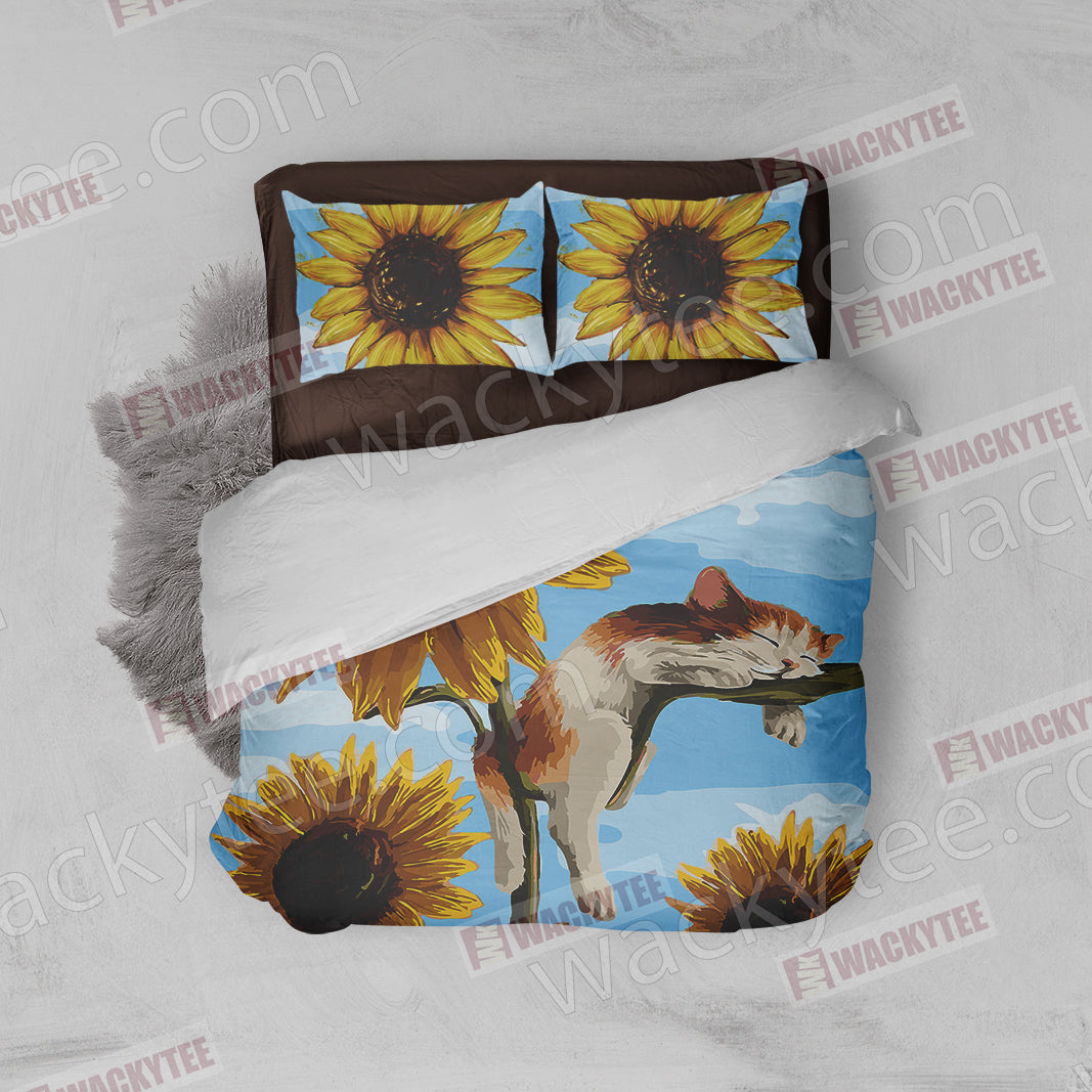 Cat And Sunflower Bed Set