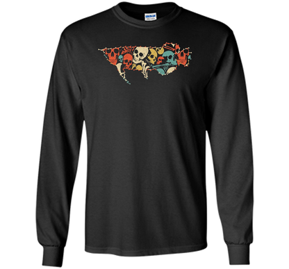 AROWANA Halloween T-shirt Skeleton Skull Vintage shirt Black