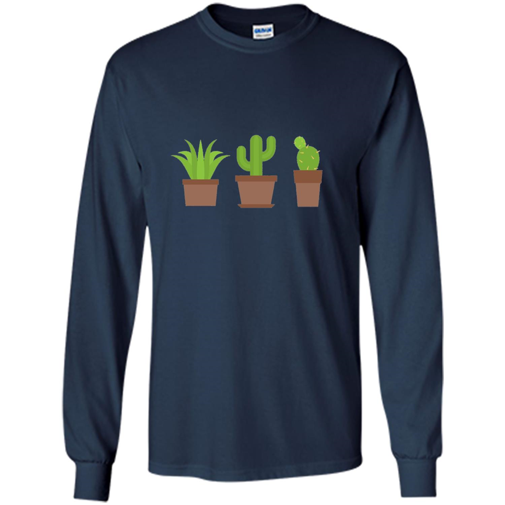 Cactus Plant Pot Succulent T-shirt Navy