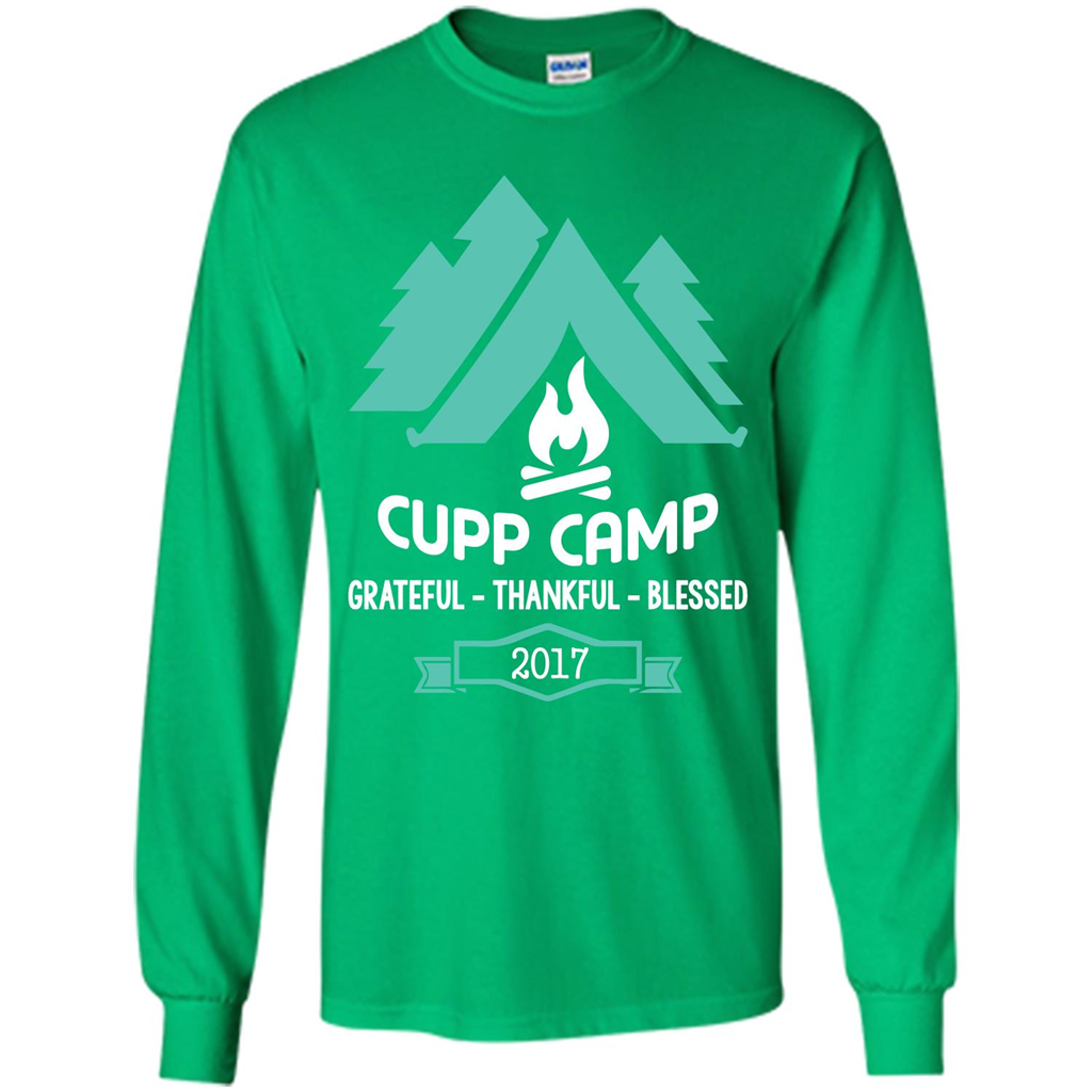 Camping T-shirt Cupp Camp Grateful - Thankful - Blessed 2017 Irish Green