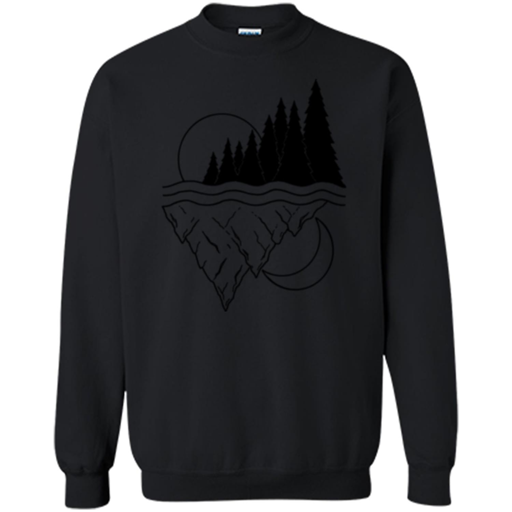 Nature Merged Moon And Sun T-shirt Black