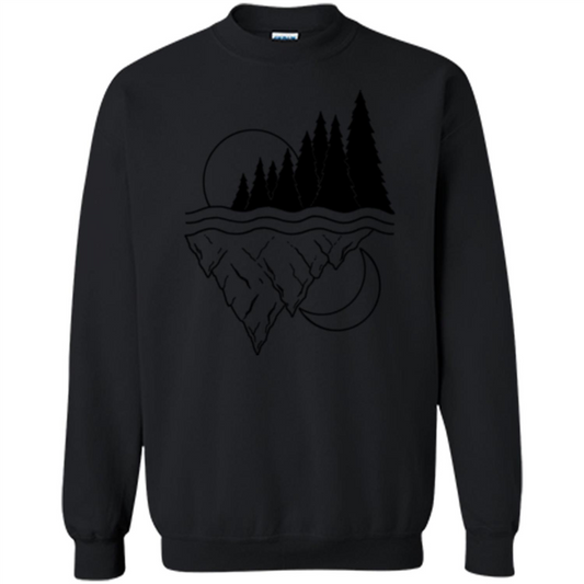 Nature Merged Moon And Sun T-shirt Black