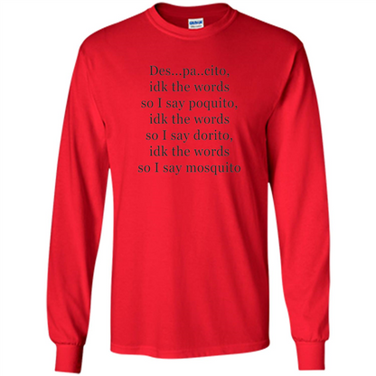 Despacito Funny Lyrics Spanish T-Shirt For Music Lover Red