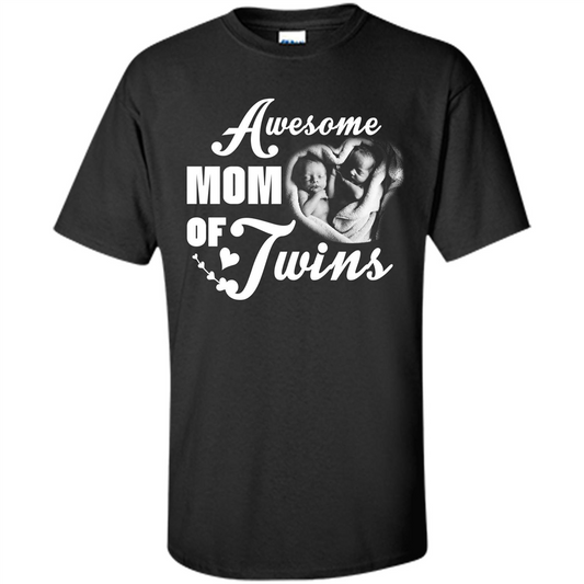 Mommy T-shirt Awesome Mom Of Twins Black