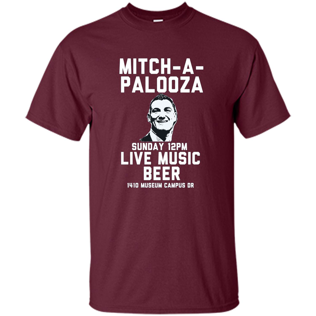 Mitch-a-palooza Live Music Beer T-shirt Maroon