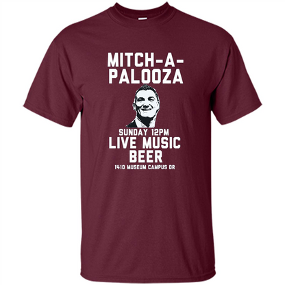 Mitch-a-palooza Live Music Beer T-shirt Maroon