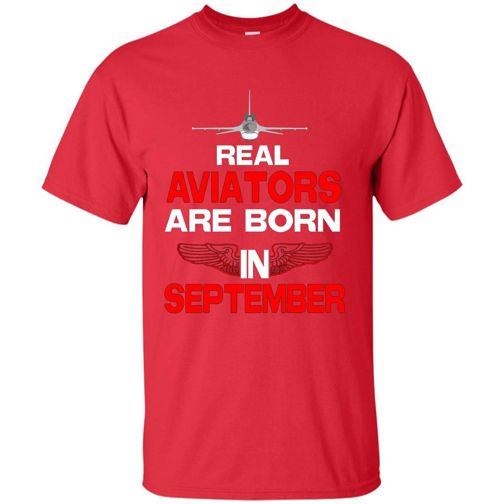 Real Aviators Are Born Iin September T-shirt Red