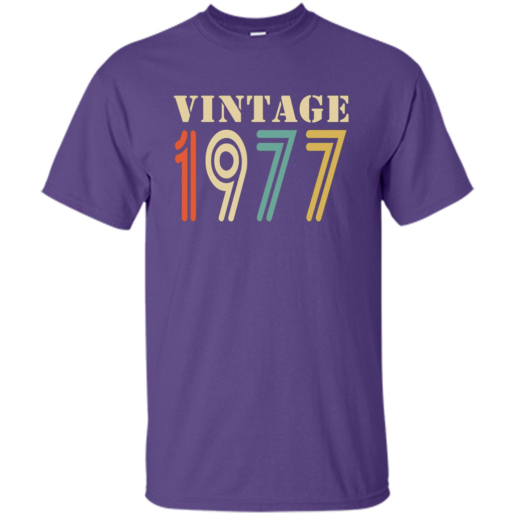 Vintage 1977 Birthday Gift T-shirt Purple