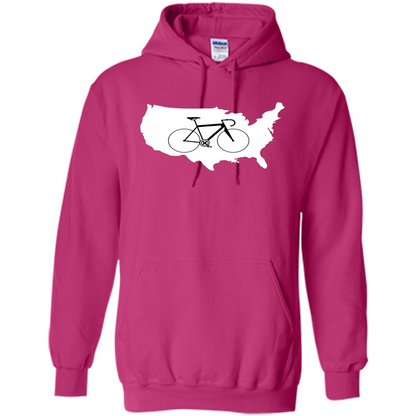 Bicycle America T-shirt USA States Road Bike Heliconia