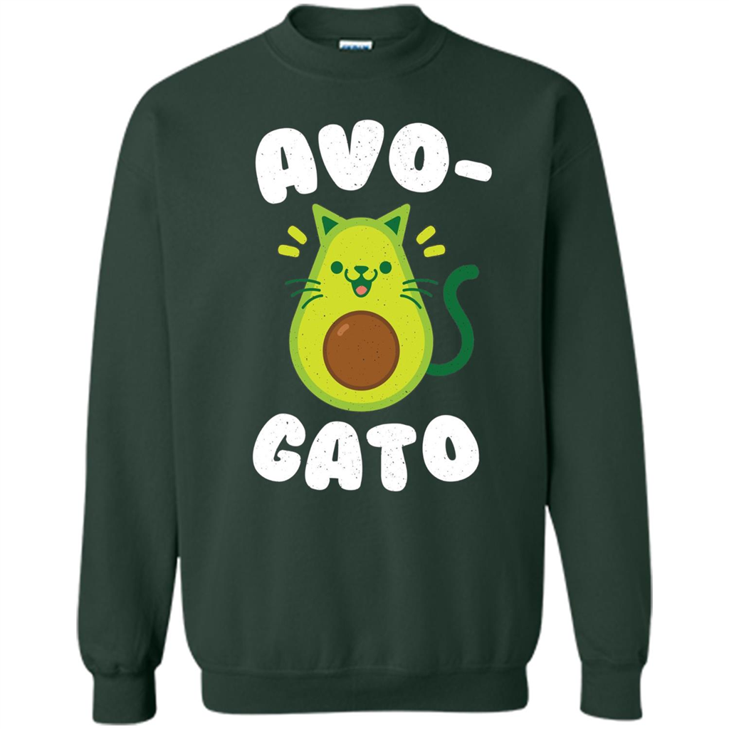 Avogato - Avocado Cat - Funny Avocado T-shirt Forest Green